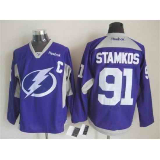 NHL Tampa Bay Lightning #91 Steven Stamkos purple jerseys